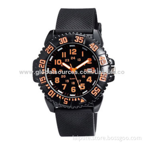 Unisex Round Dial Diving Sports Watch (Orange) With Japan MovtNew